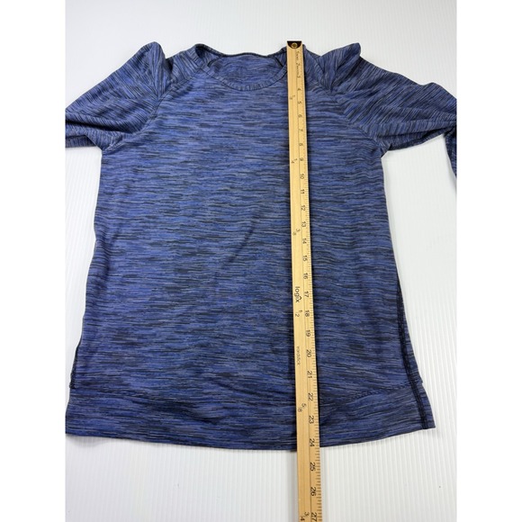 Lululemon long sleeve Ruffle Shoulder Details Top 8 Blue Space Dye - Picture 3 of 5